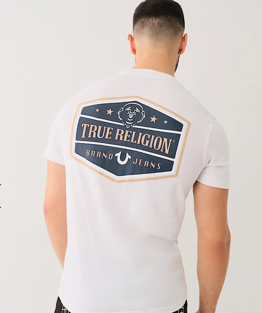 True Religion Badge Logo Tee — White