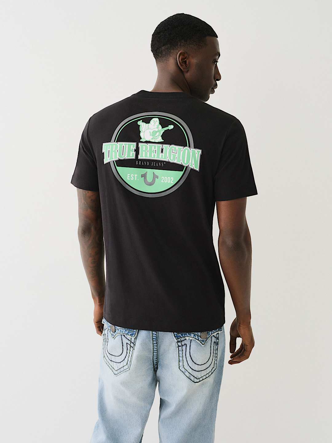 True Religion Green Circle Tee — Black