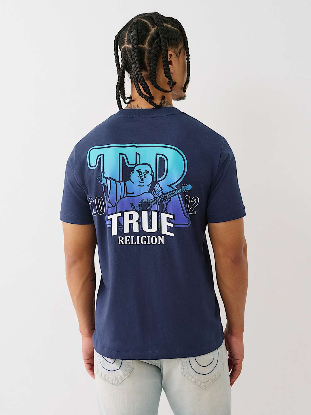 True Religion TR 2002 Graphic Tee — Navy