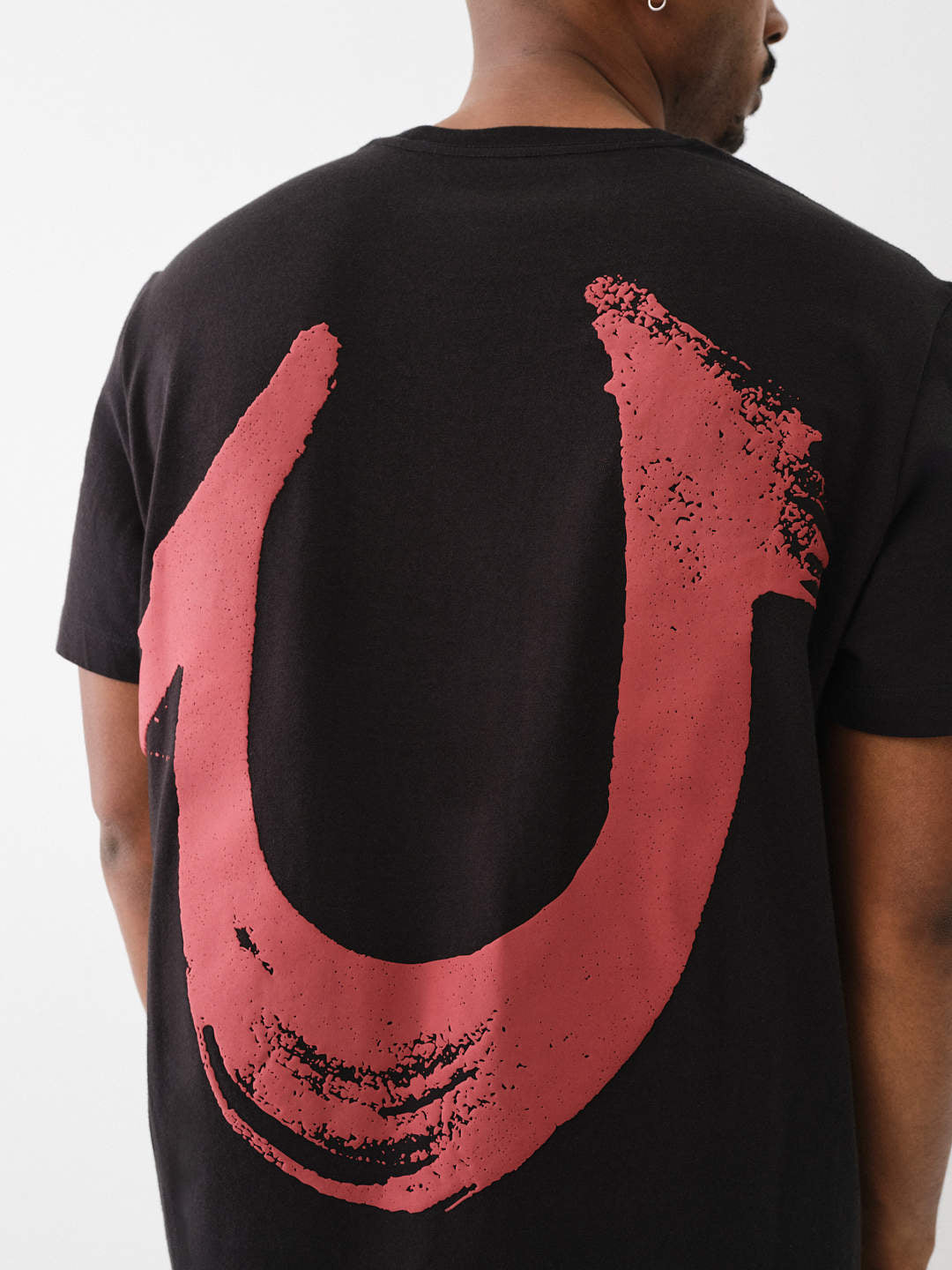 True Religion Red Horseshoe Tee — Black