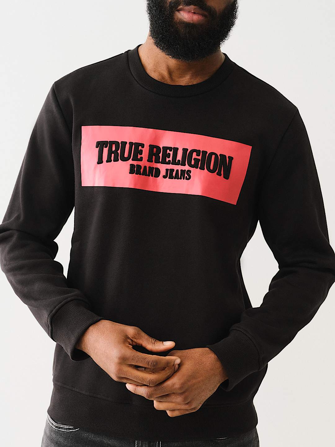 True Religion Arch Logo Crewneck — Black