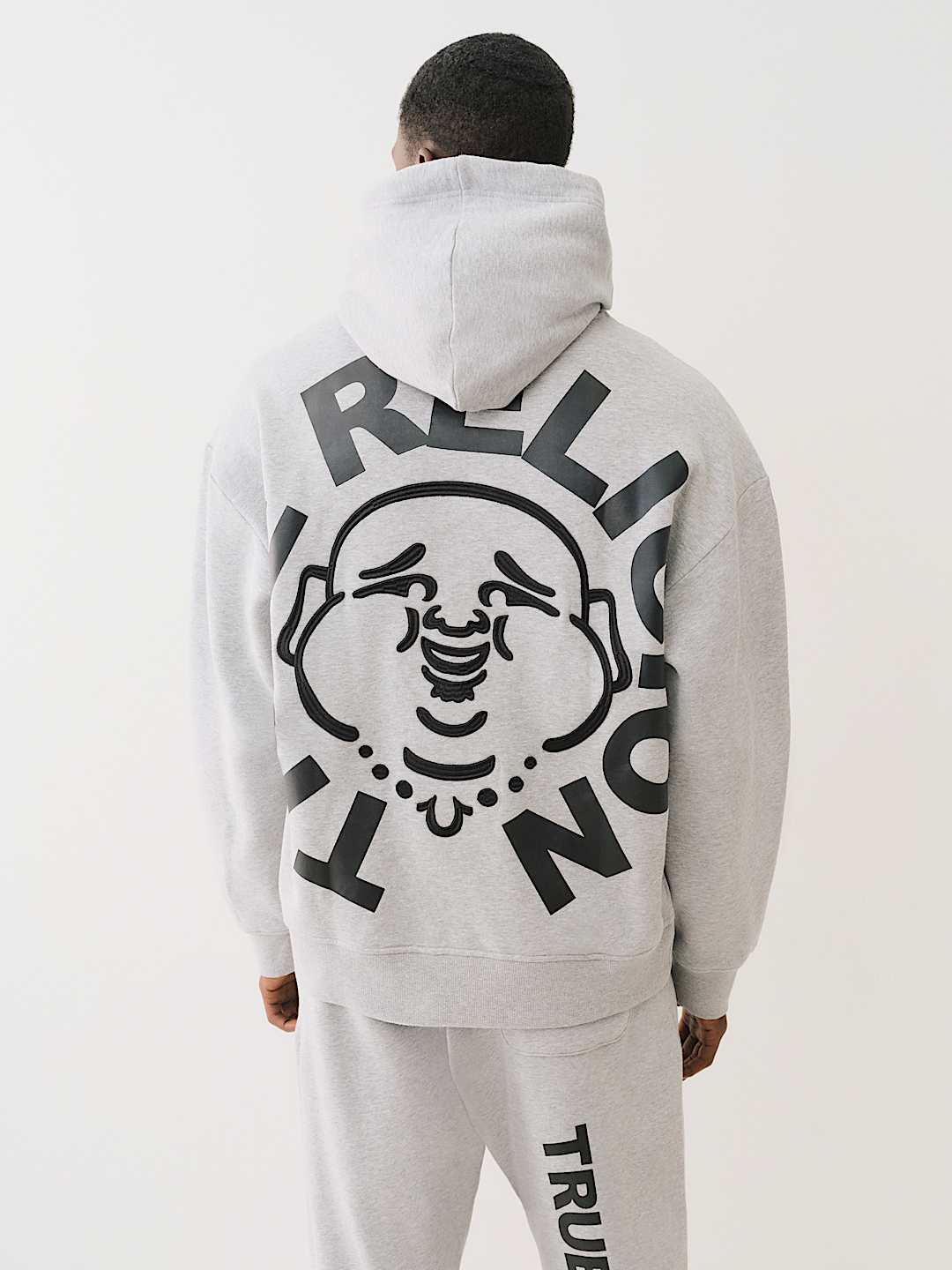 True Religion Oversized Circle Hoodie — Grey