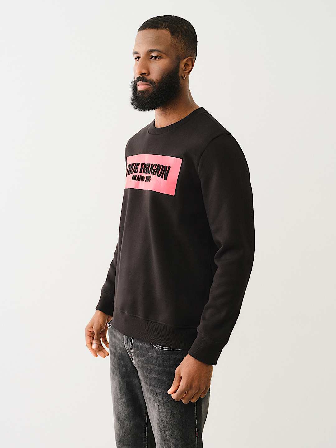True Religion Arch Logo Crewneck — Black