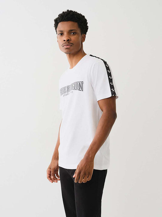 True Religion Side Stripe Tee — White
