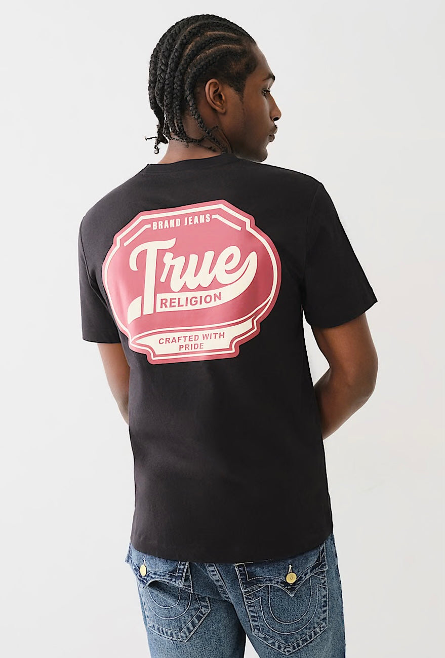 True Religion Back Logo Tee — Black