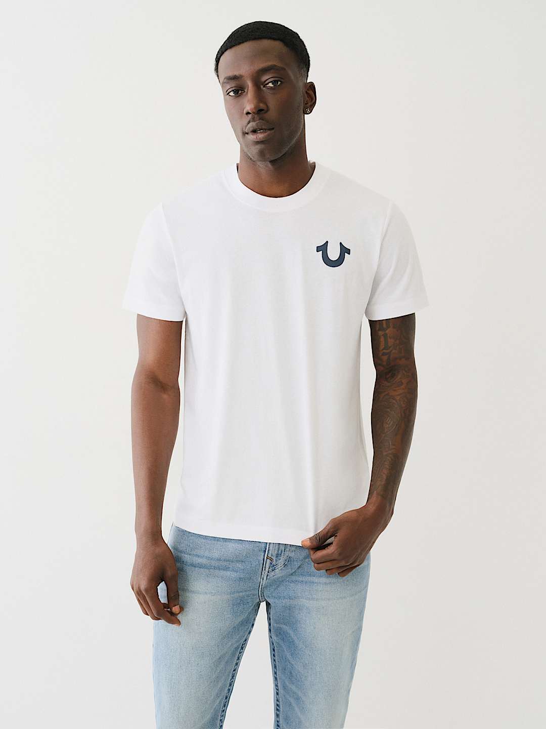 True Religion Circle Logo Tee — White