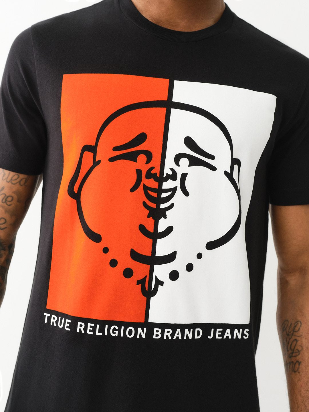 True Religion Buddha Graphic Tee — Black