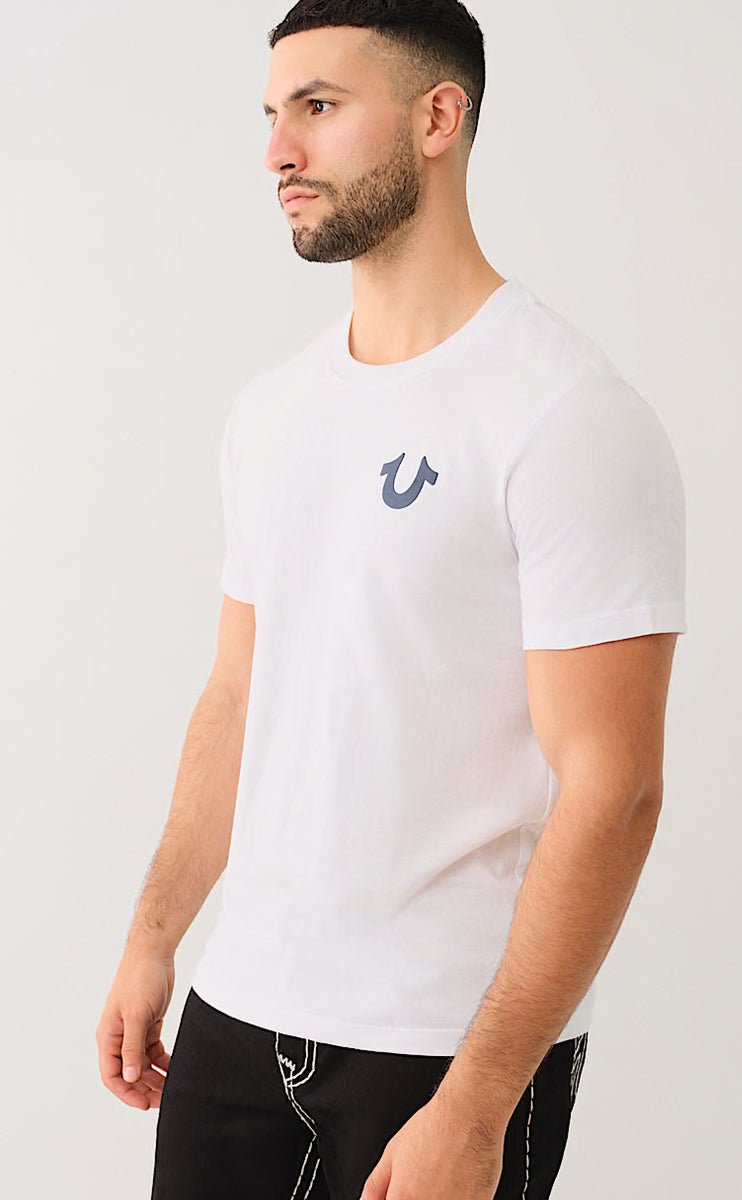 True Religion Badge Logo Tee — White