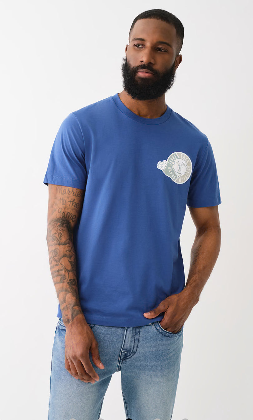 True Religion Circle Back Tee — Blue