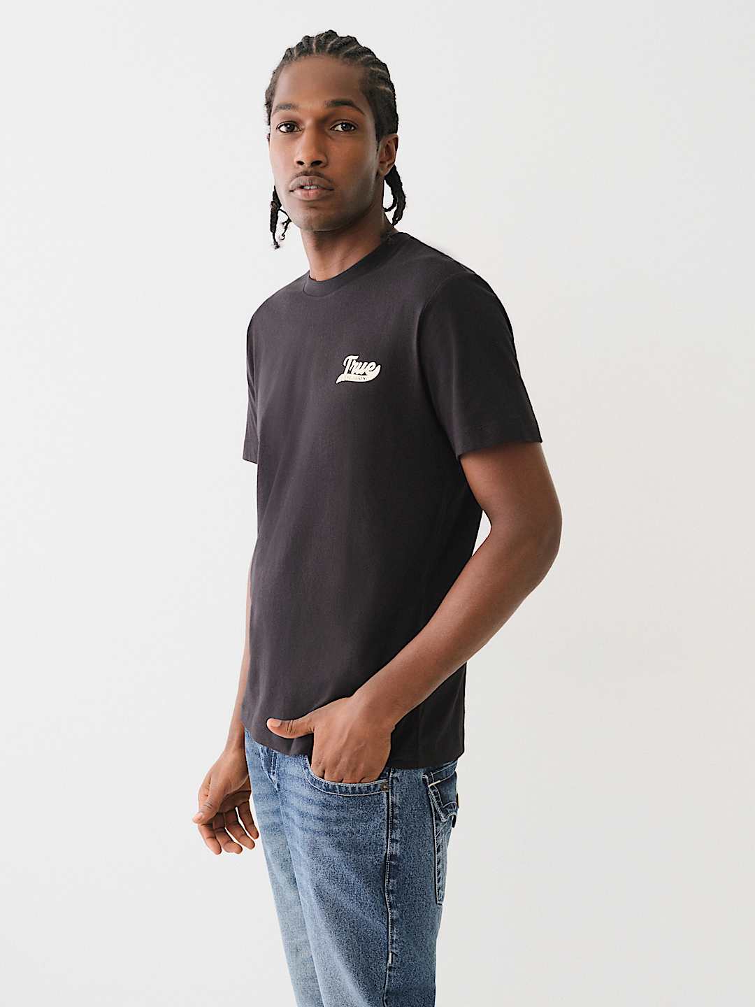 True Religion Back Logo Tee — Black