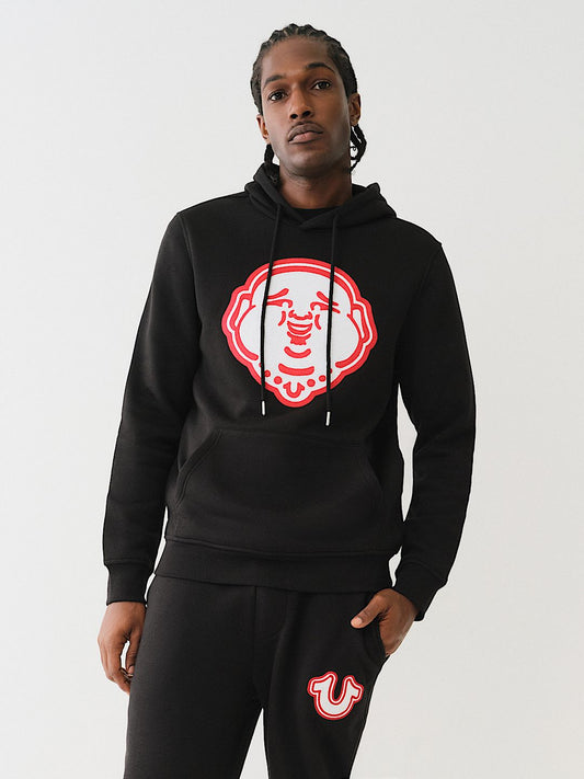 True Religion Buddha Face Hoodie — Black