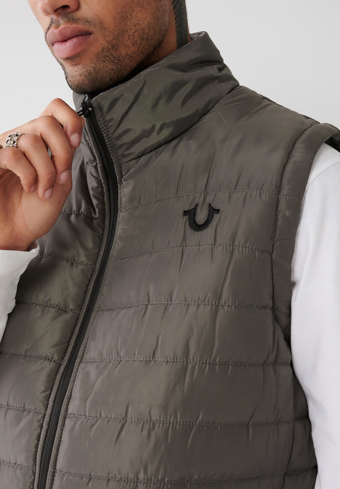 True Religion Puffer Vest — Grey