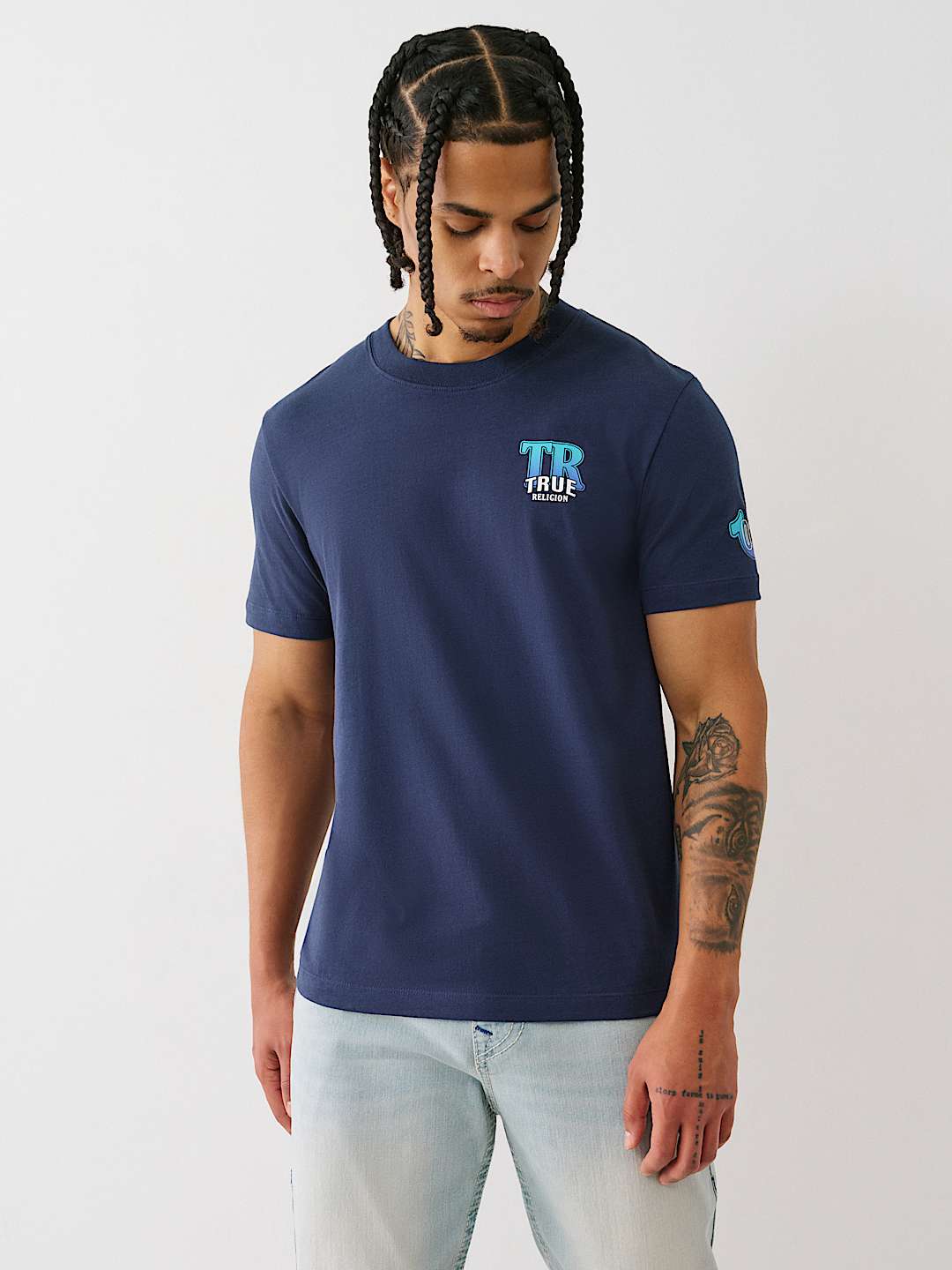 True Religion TR 2002 Graphic Tee — Navy