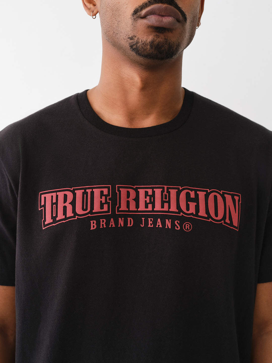 True Religion Red Horseshoe Tee — Black