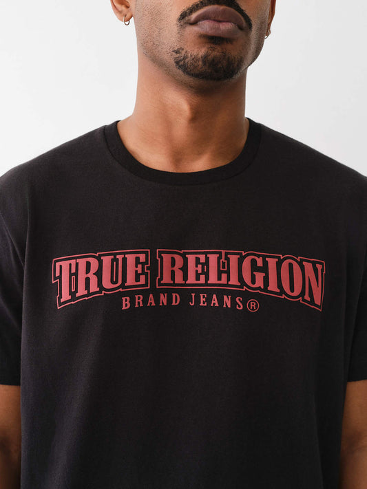 True Religion Red Horseshoe Tee — Black