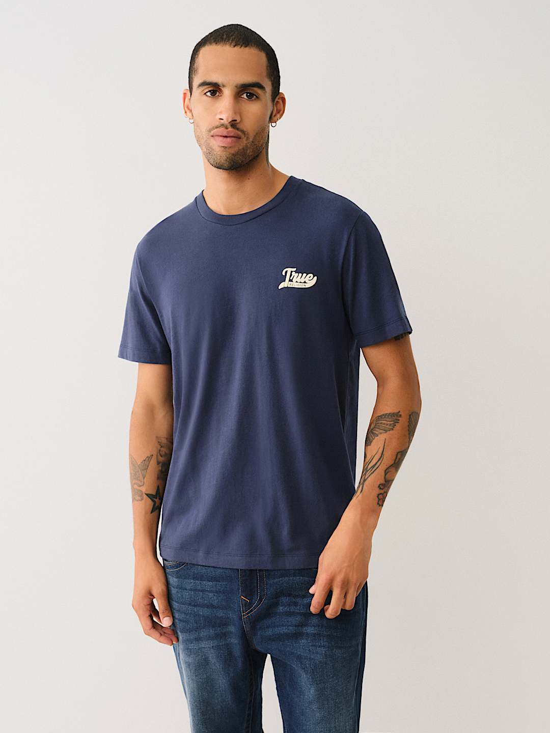 True Religion Badge Logo Tee — Navy