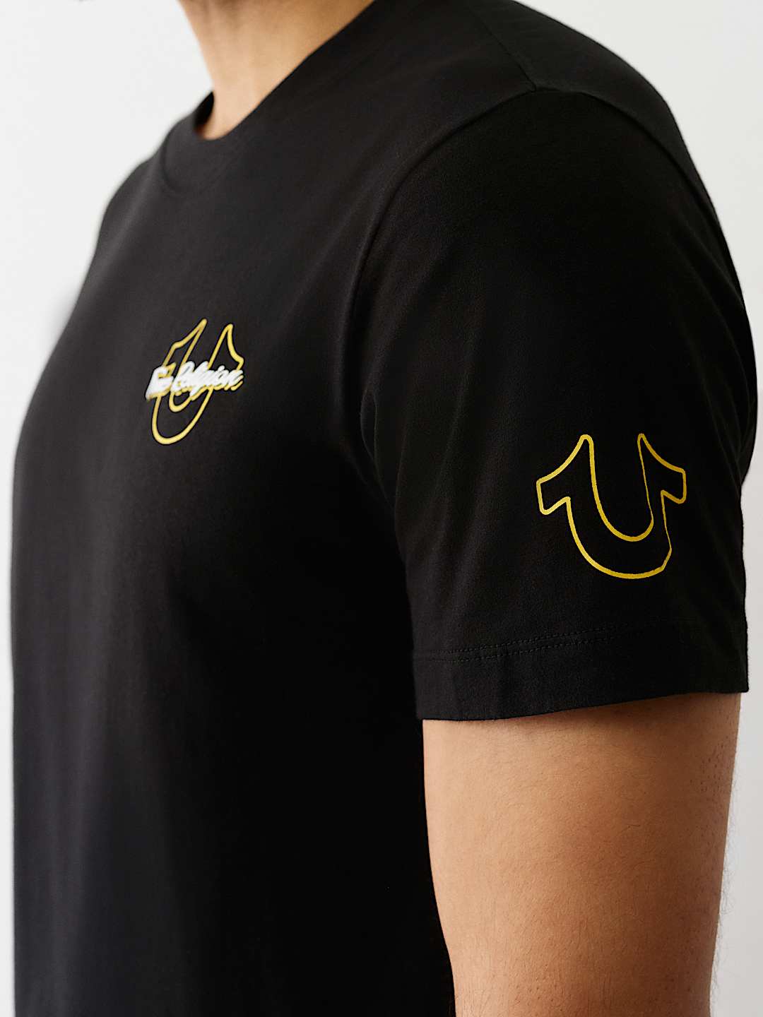 True Religion Buddha Graphic Tee — Black/Yellow