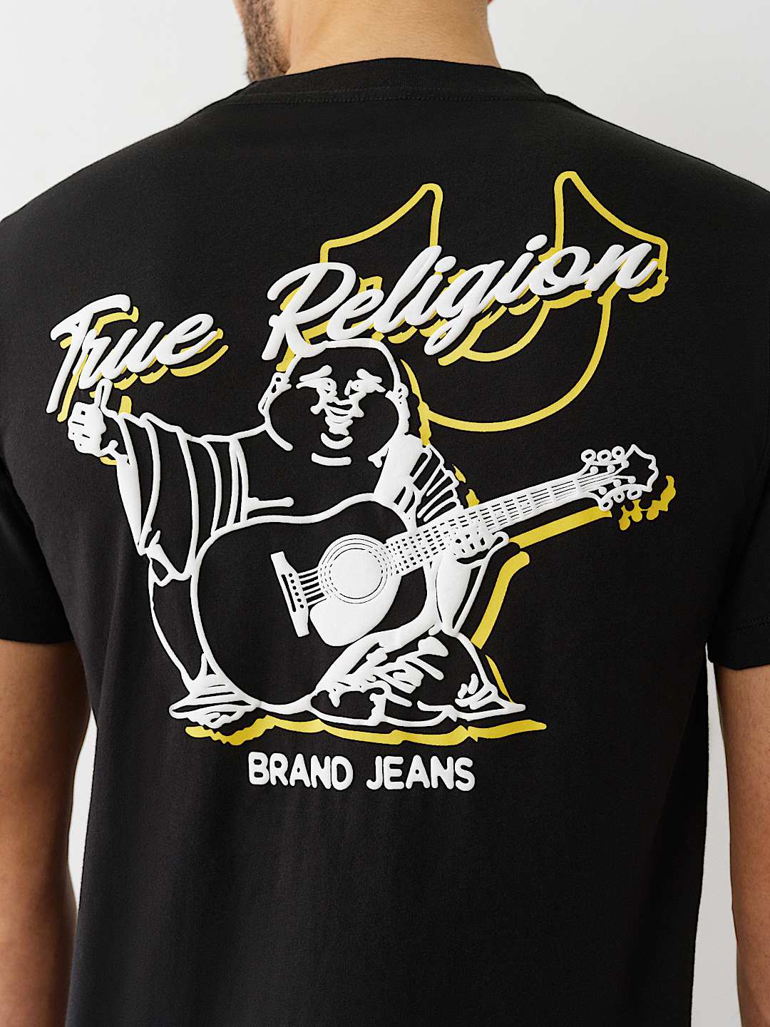 True Religion Buddha Graphic Tee — Black/Yellow
