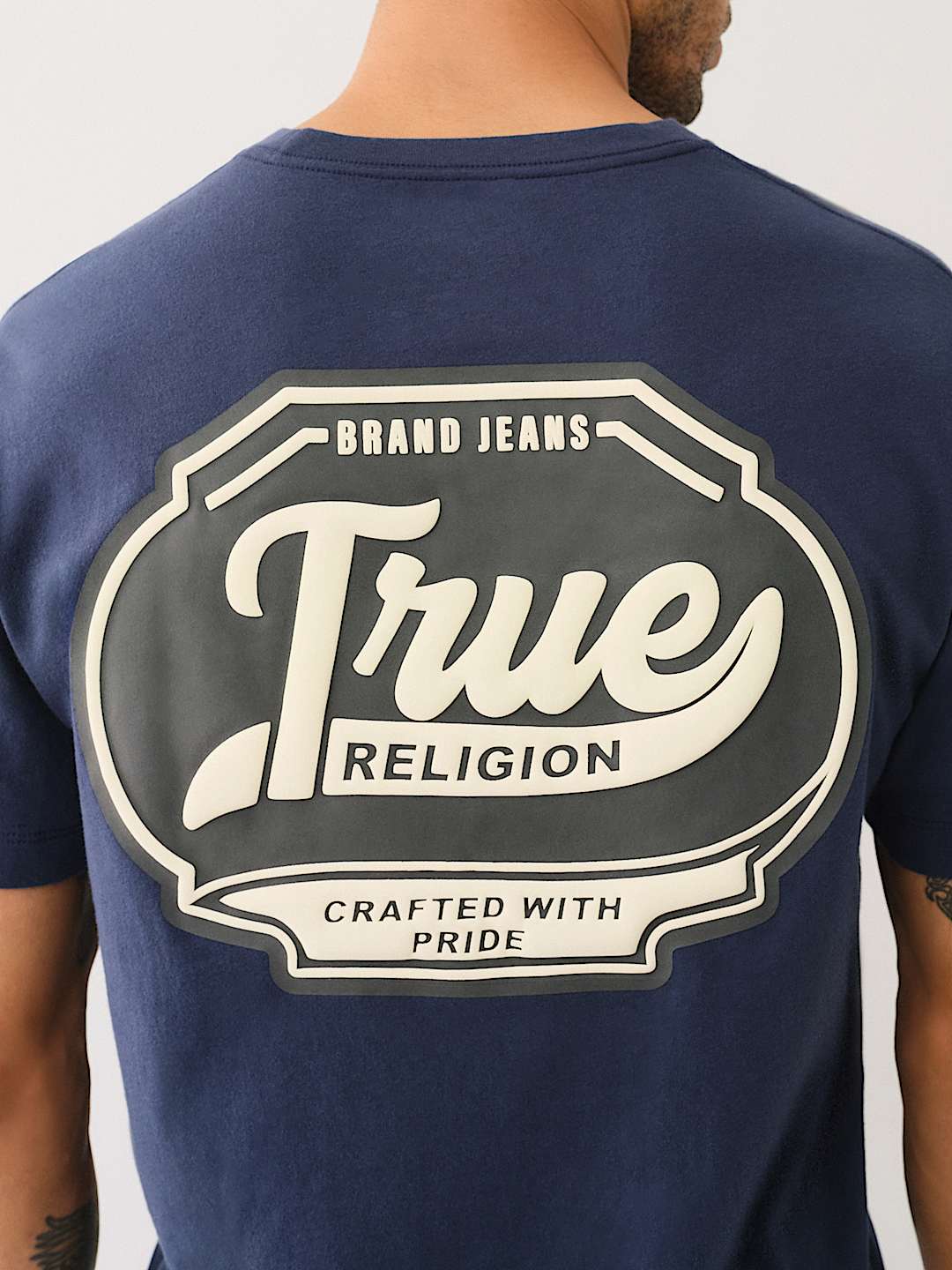 True Religion Badge Logo Tee — Navy