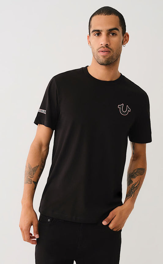 True Religion Back Graphic Tee — Black